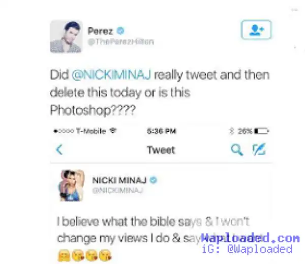 Nicki Minaj shares her thoughts about homosexuals, Perez Hilton mocks her brother for allegedly raping an underaged girl